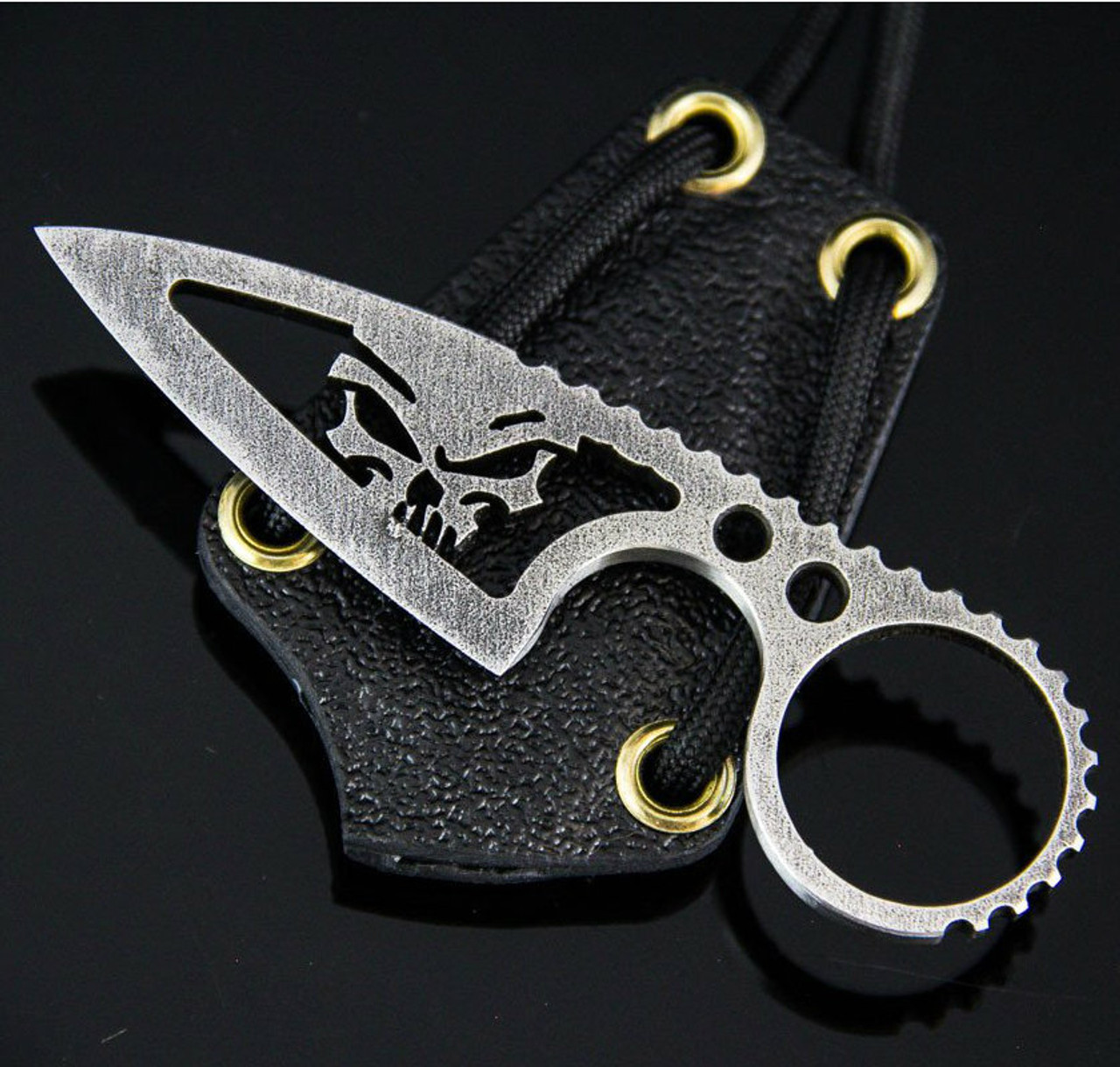 Black Dragon Forge V1 Skull Neck Knife l Sheath