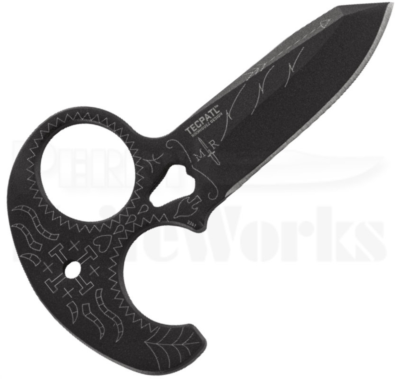 CRKT Tecpatl Fixed Blade Push Dagger Knife (3.375" Black) 2261