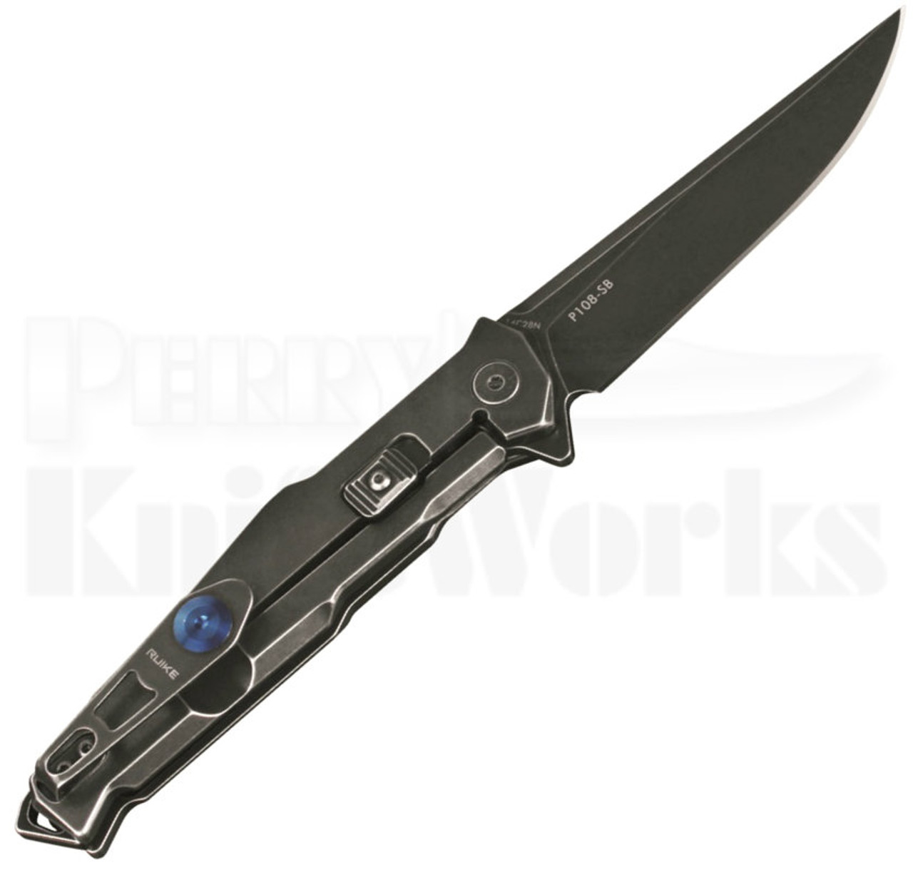 Ruike Knives P108 Framelock Flipper Knife (3.46" Blackwash) P108SB