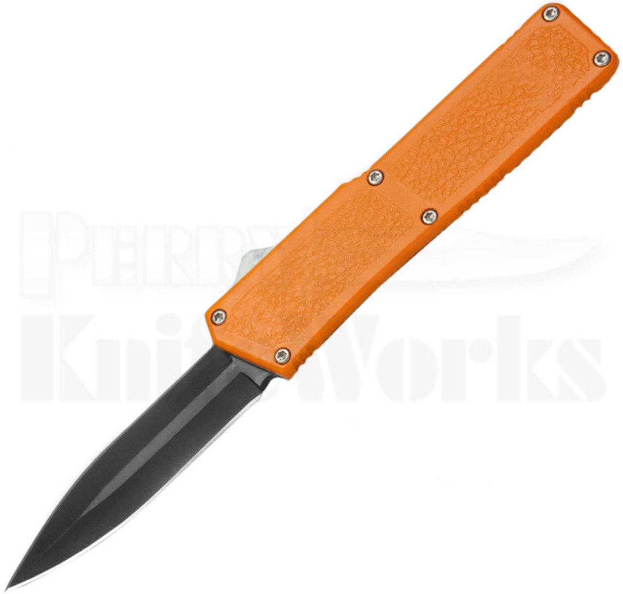 Lightning Orange D/A OTF Automatic Black Double Edge Knife