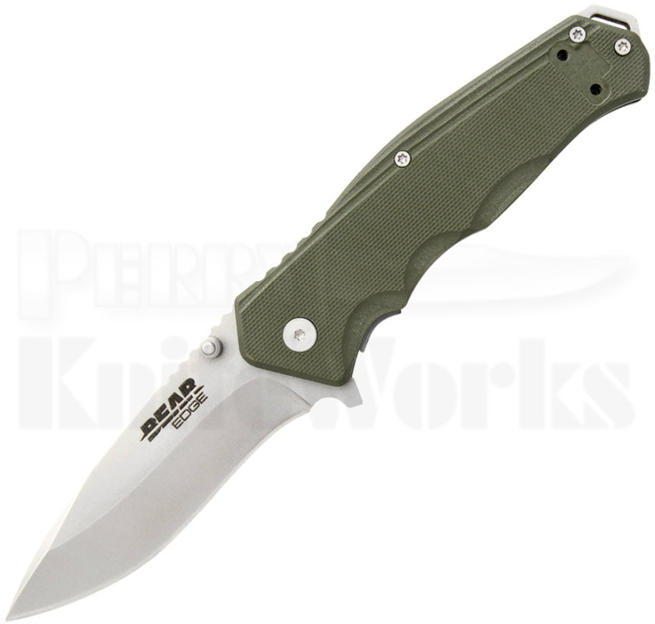 Bear Edge Sideliner Linerlock Knife Green G10 61102