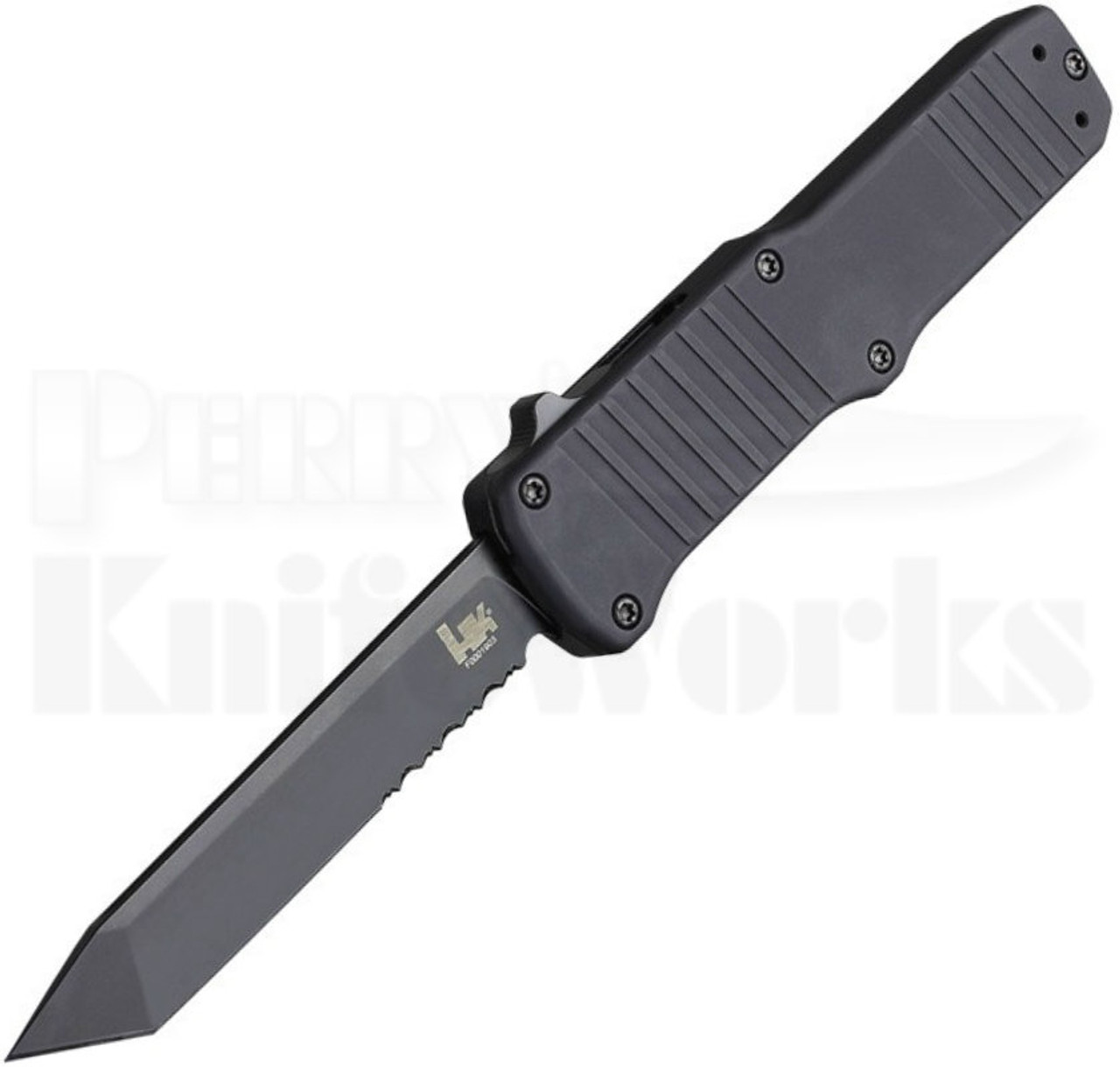 HK Hadron OTF Tanto Automatic Knife Black l Black Serated 54000