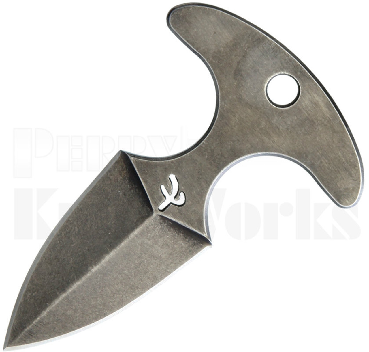 Fred Perrin Mini Push Dagger Neck Knife 1.75" Black Stonewash