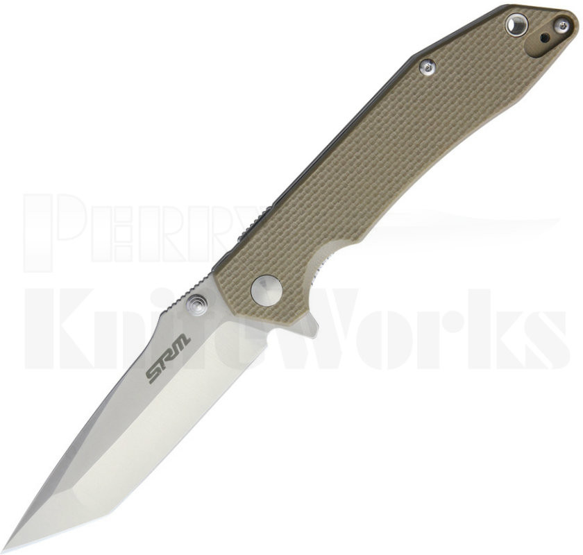 SRM Knives Sanrenmu Framelock Knife Tan G10 9002-GW l Perry Knife
