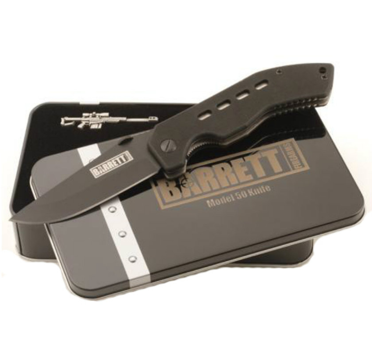 Emerson/Barrett M-50 Liner Lock Knife Black M50-K l Tin