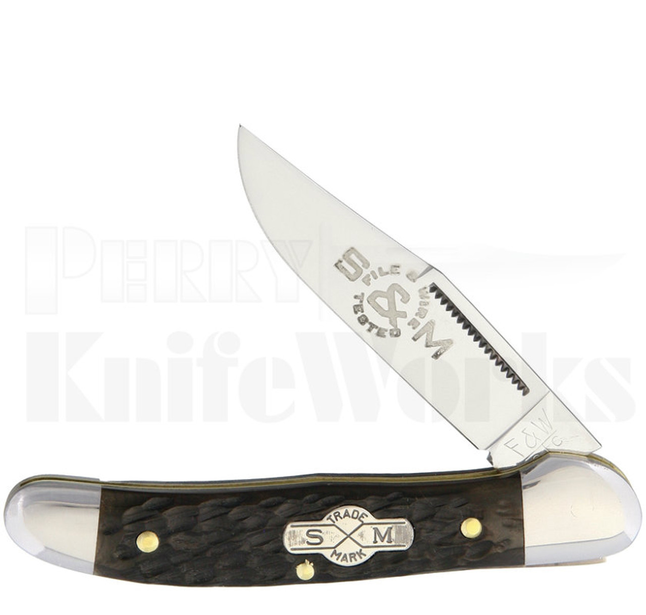 Schatt & Morgan #41 File & Wire Hunter Knife Brown Bone