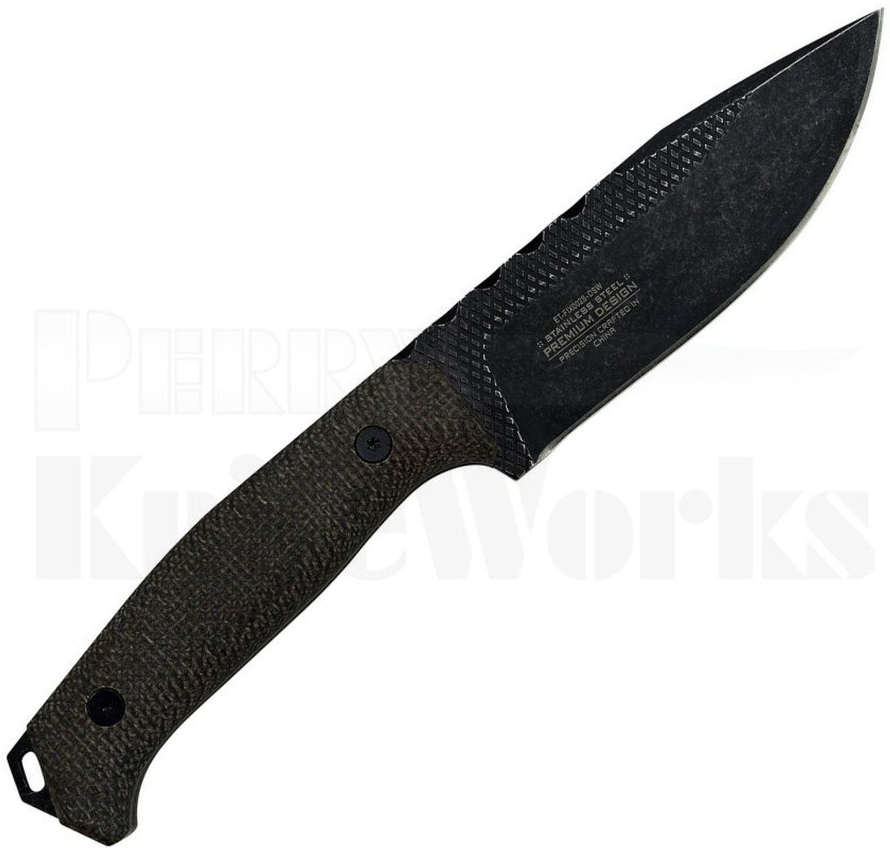 Elite Tactical Brown Micarta Knife Drop Point