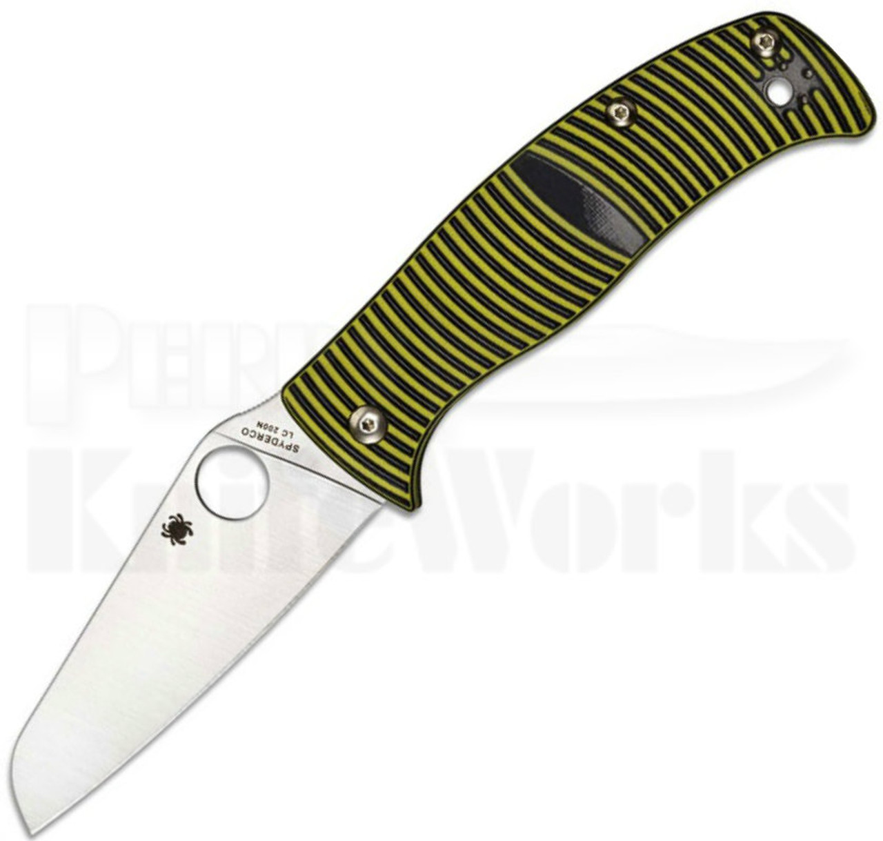 Spyderco Caribbean Knife Black/Yellow G-10 Sheepsfoot C217GPSF