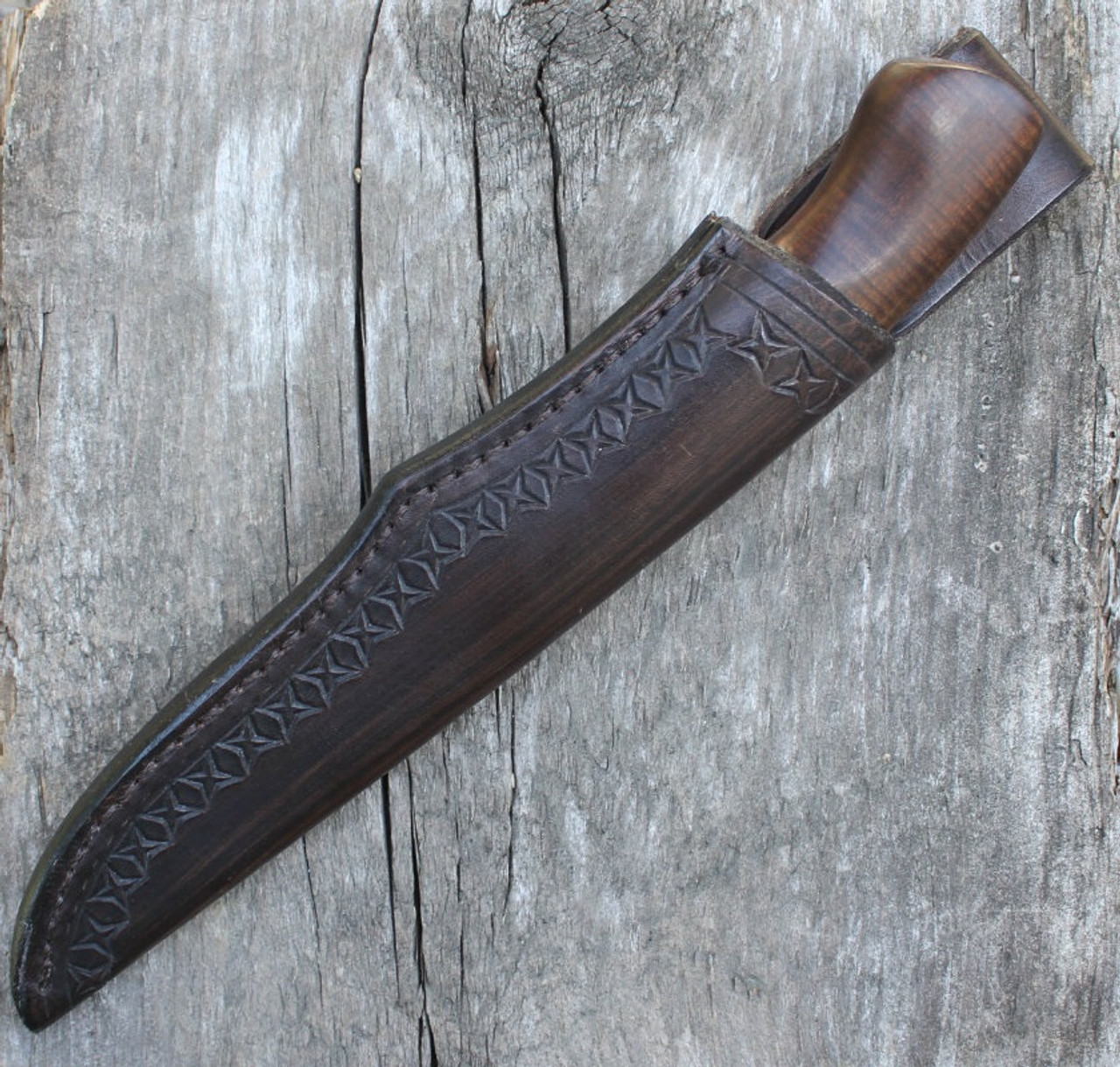 Kevin Slattery Custom Fixed Blade Knife Gidgee Wood sheath