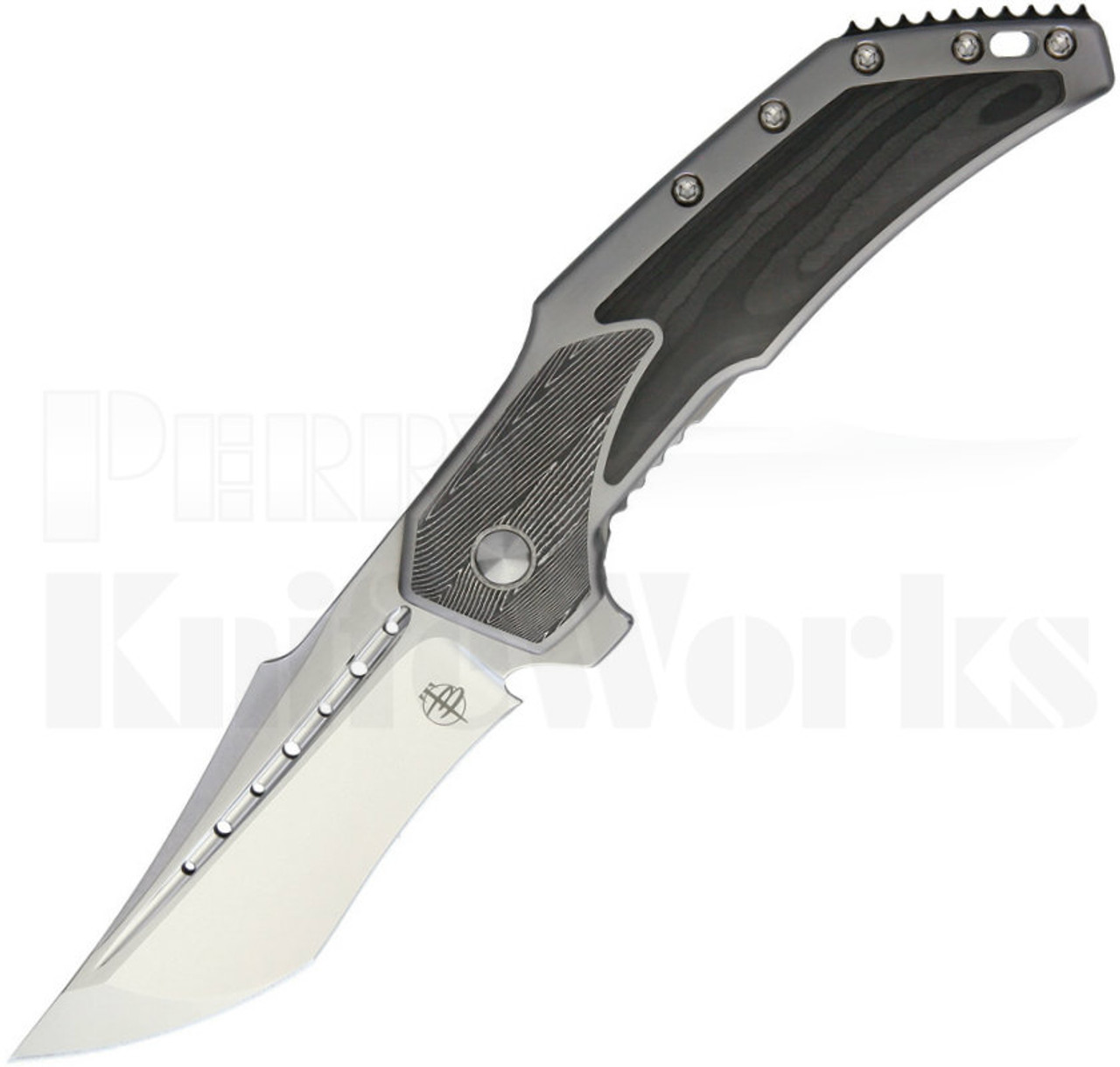 Todd Begg Astio Frame Lock Knife Herringbone Pearl Carbon Fiber