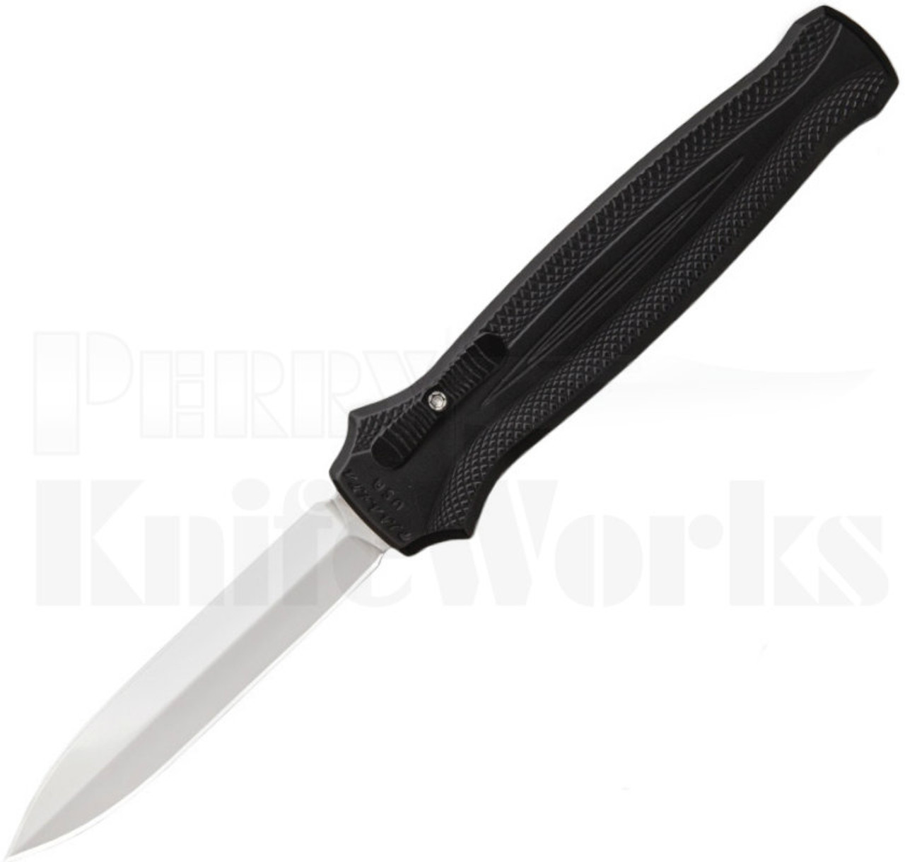 Piranha Rated-X D/A OTF Black Automatic Knife Mirror Dagger Blade