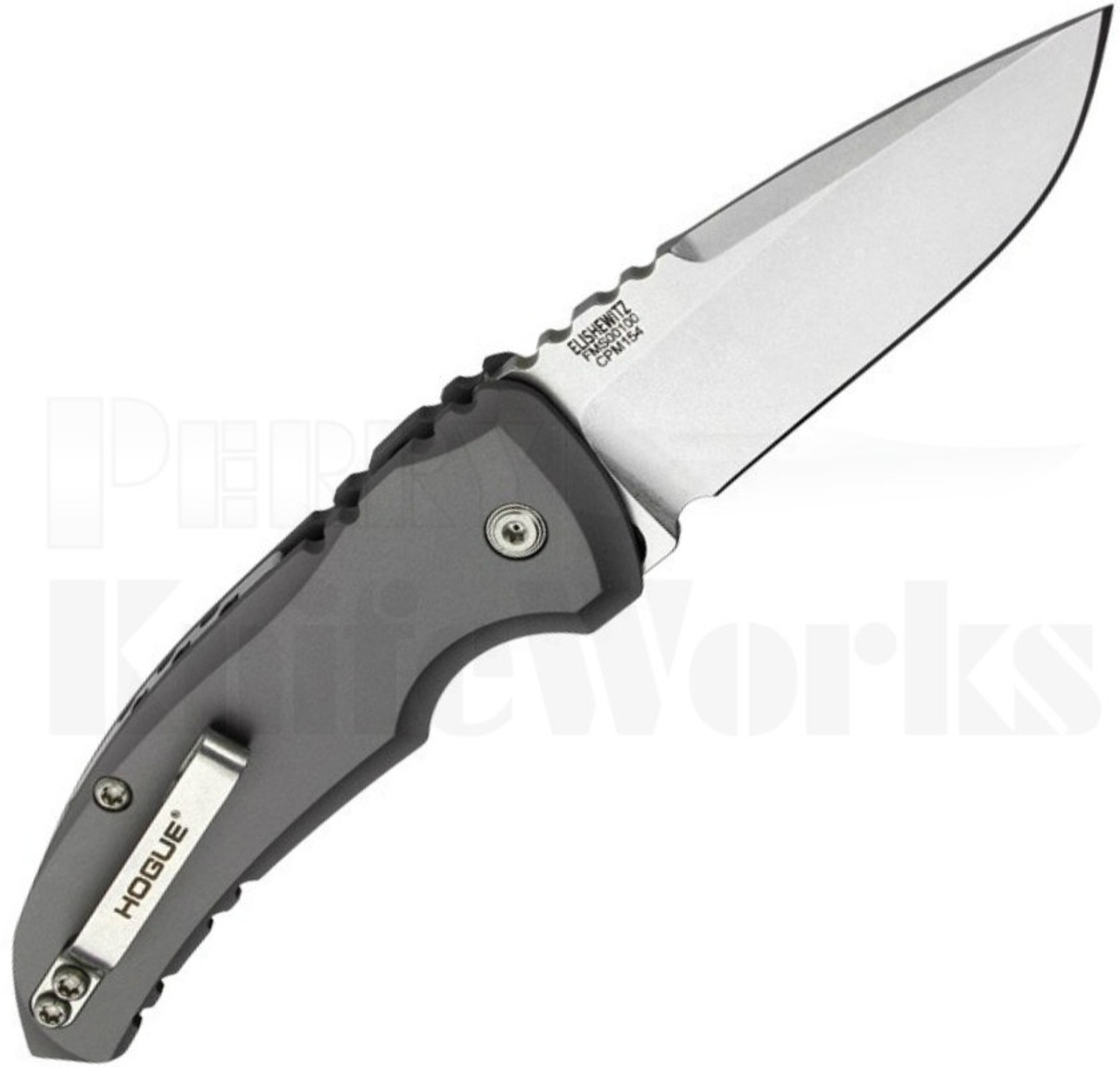 Hogue A01 Microswitch Automatic Knife Gray Drop-Point