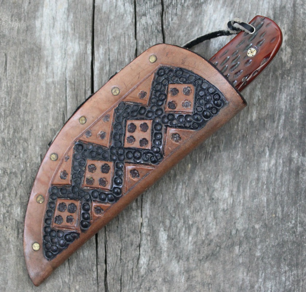 Norm Bardsley Damascus Fixed Blade Hunter Knife Sheath