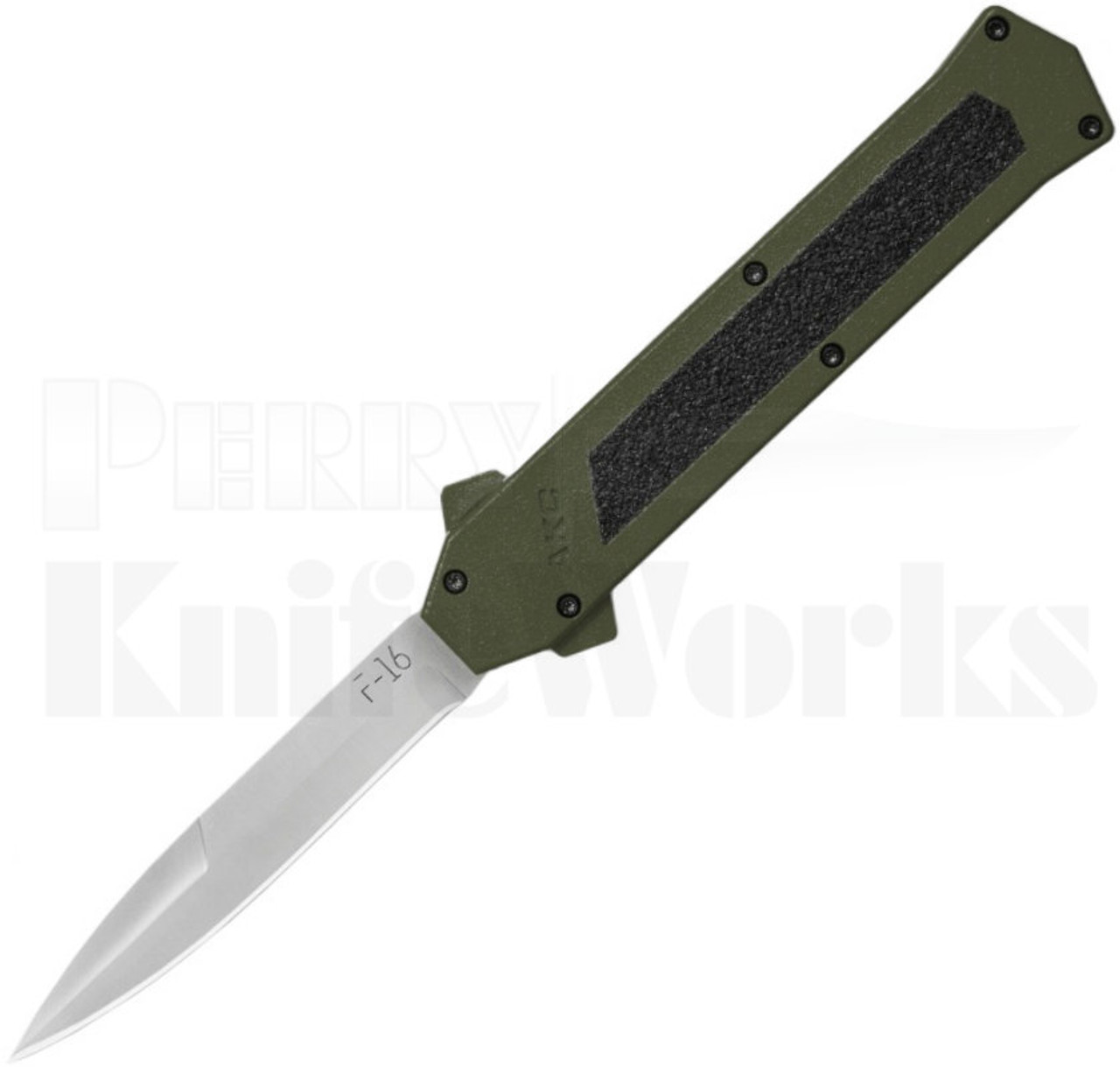 AKC F-16 D/A Satin Bayonet OTF Automatic Knife Green