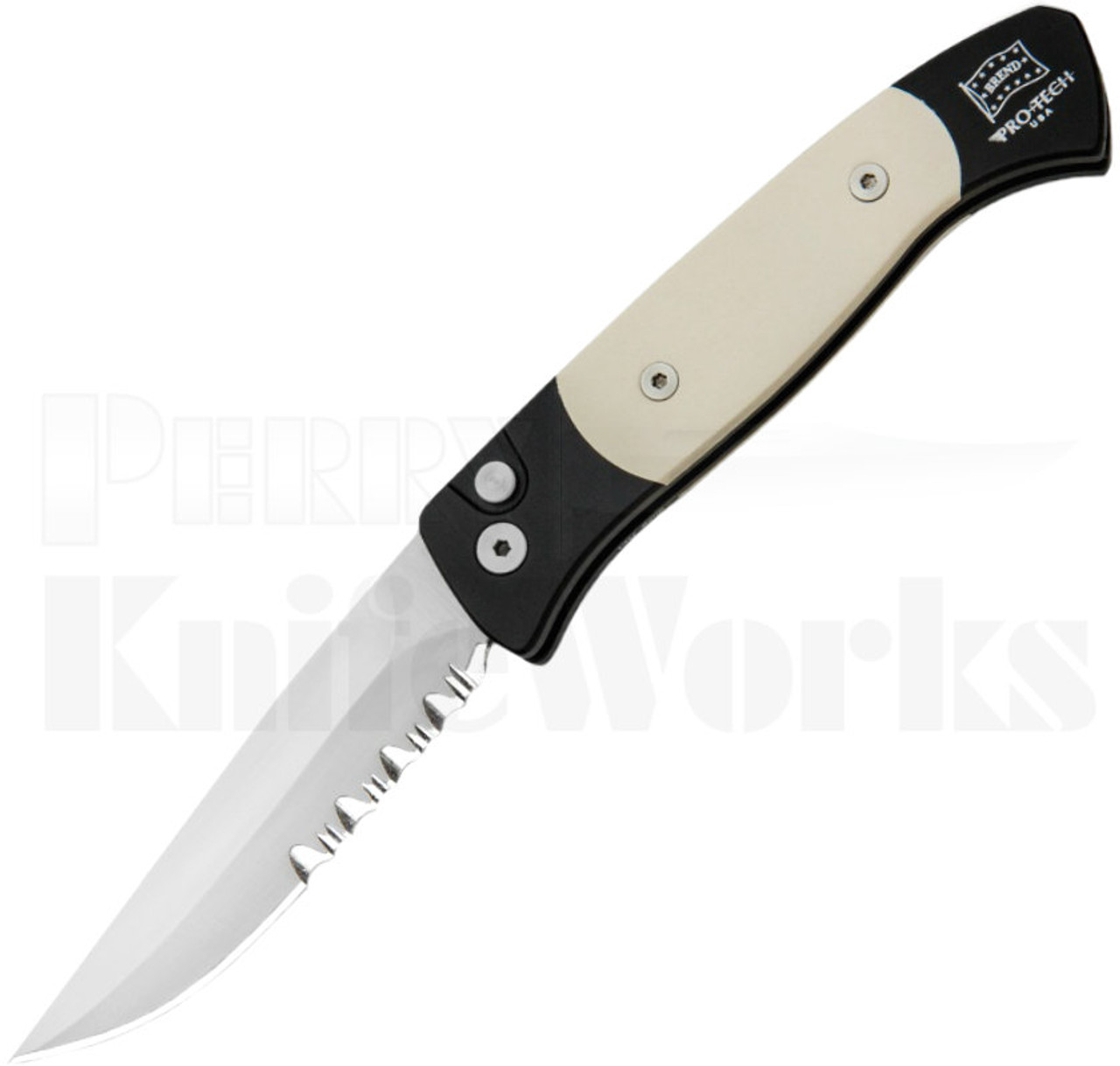 Protech Brend 2 Automatic Knife Tuxedo Part Serrated