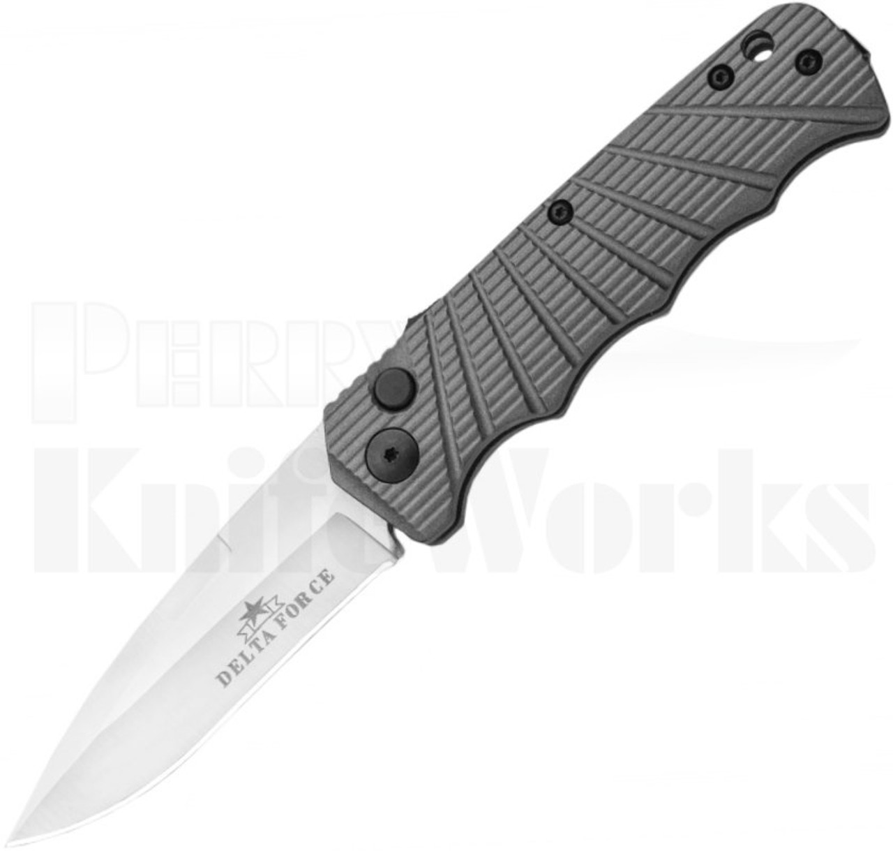 Delta Force Automatic Knife Gray Aluminum Satin 440