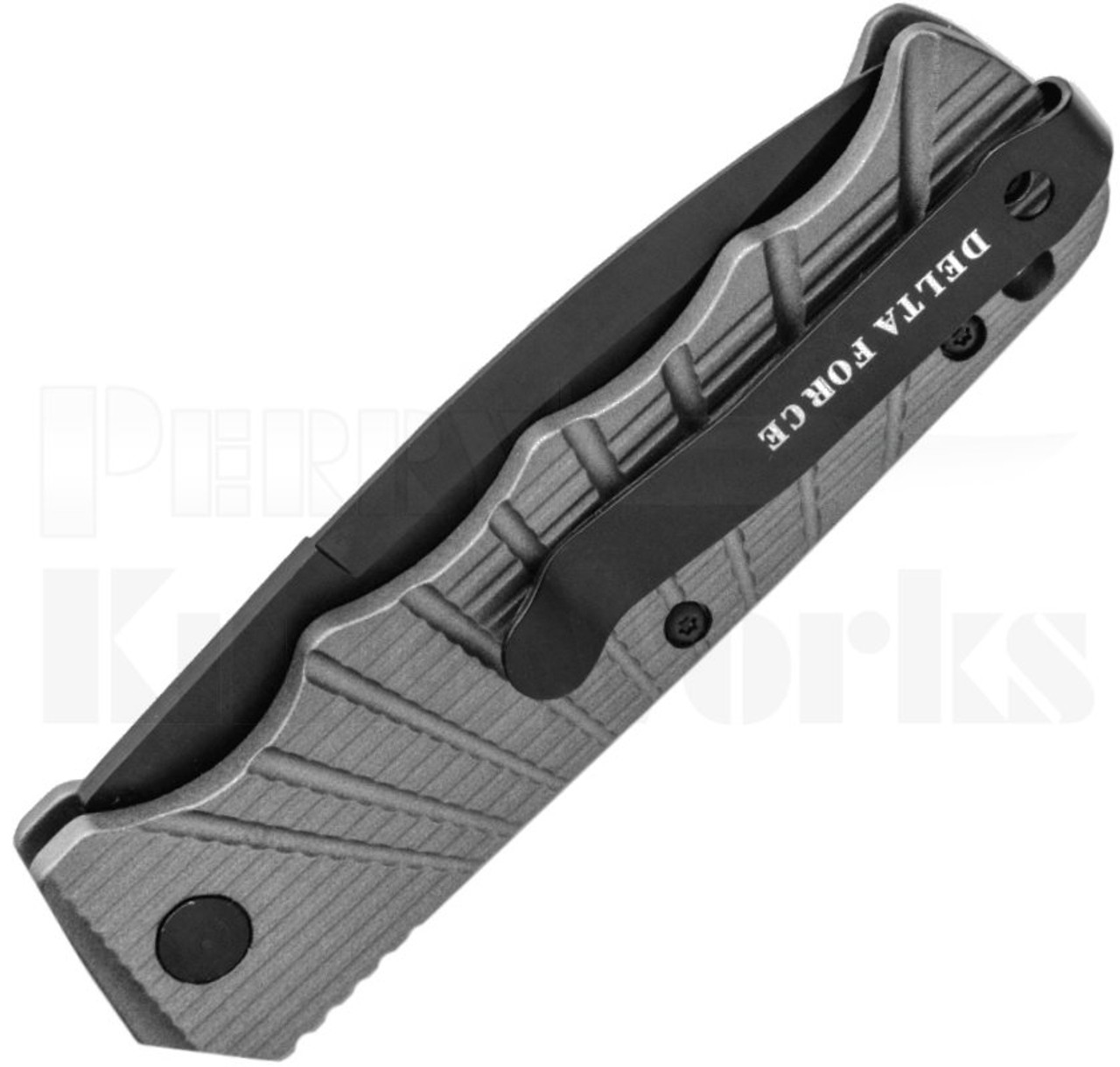 Delta Force Automatic Knife Gray Aluminum l Black 440