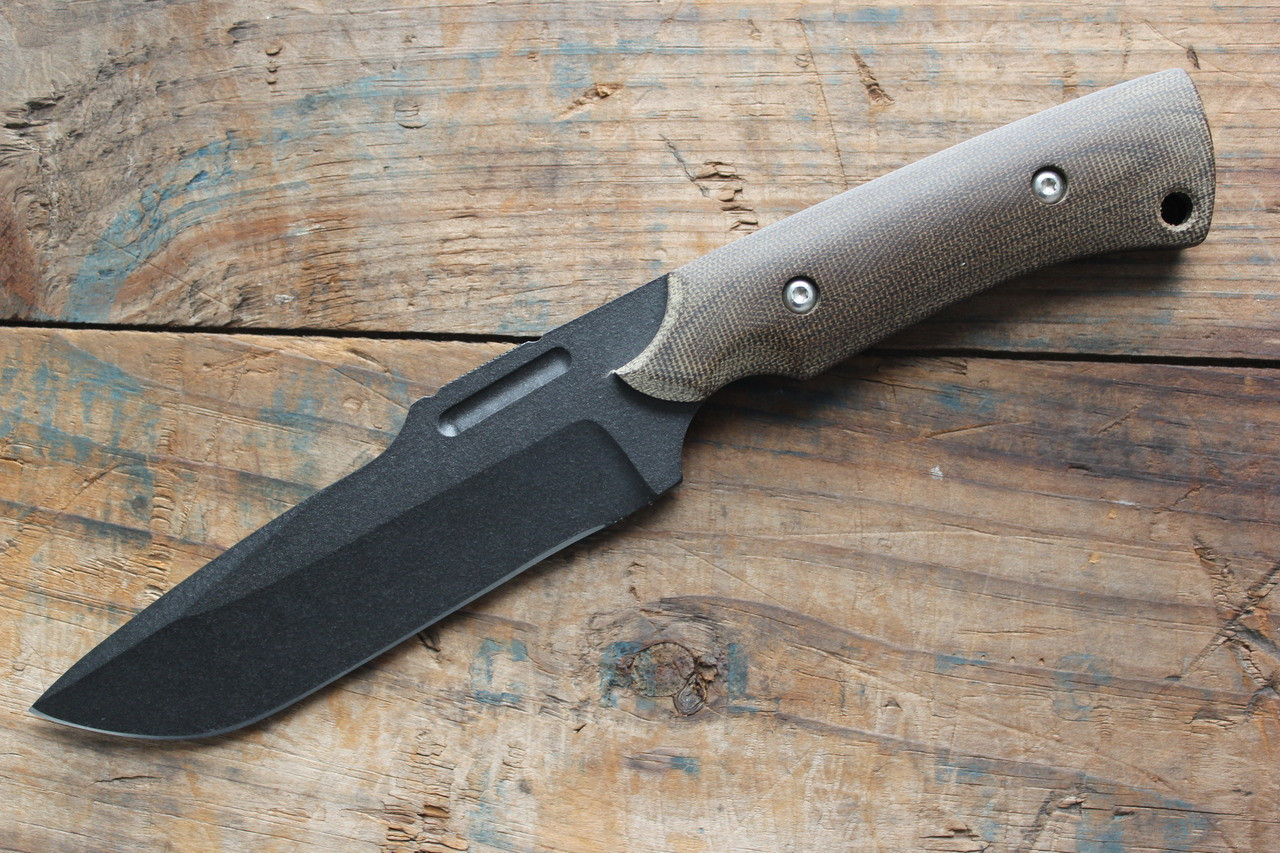 Paul Letourneau T.U.S.K. Knife Brown Micarta l For Sale