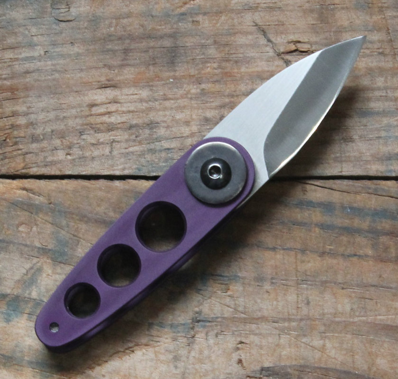 Dan Dugdale Custom 180X2 Folder Knife Purple l For Sale