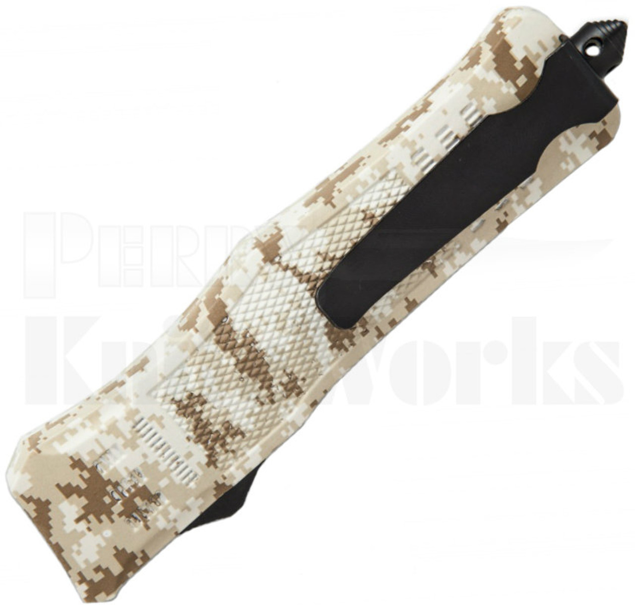 Delta Force OTF Automatic Knife Tan Camo Dagger Blade l Closed