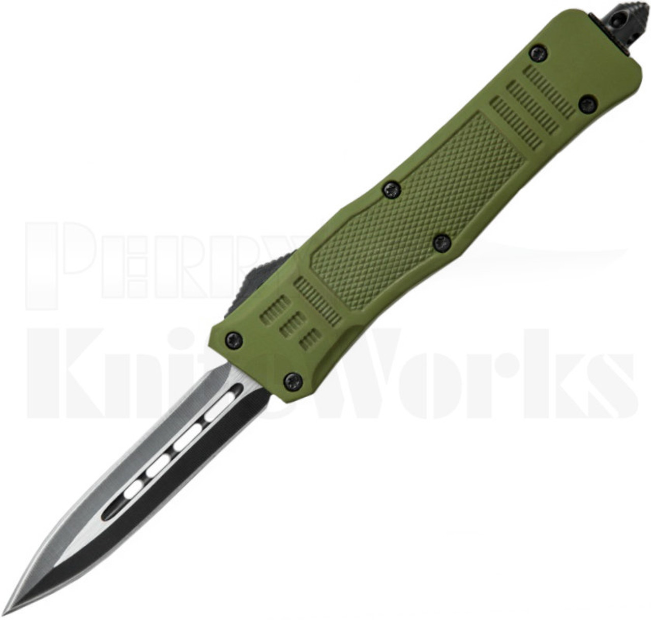 Delta Force OTF Automatic Knife Green Camo Dagger Blade