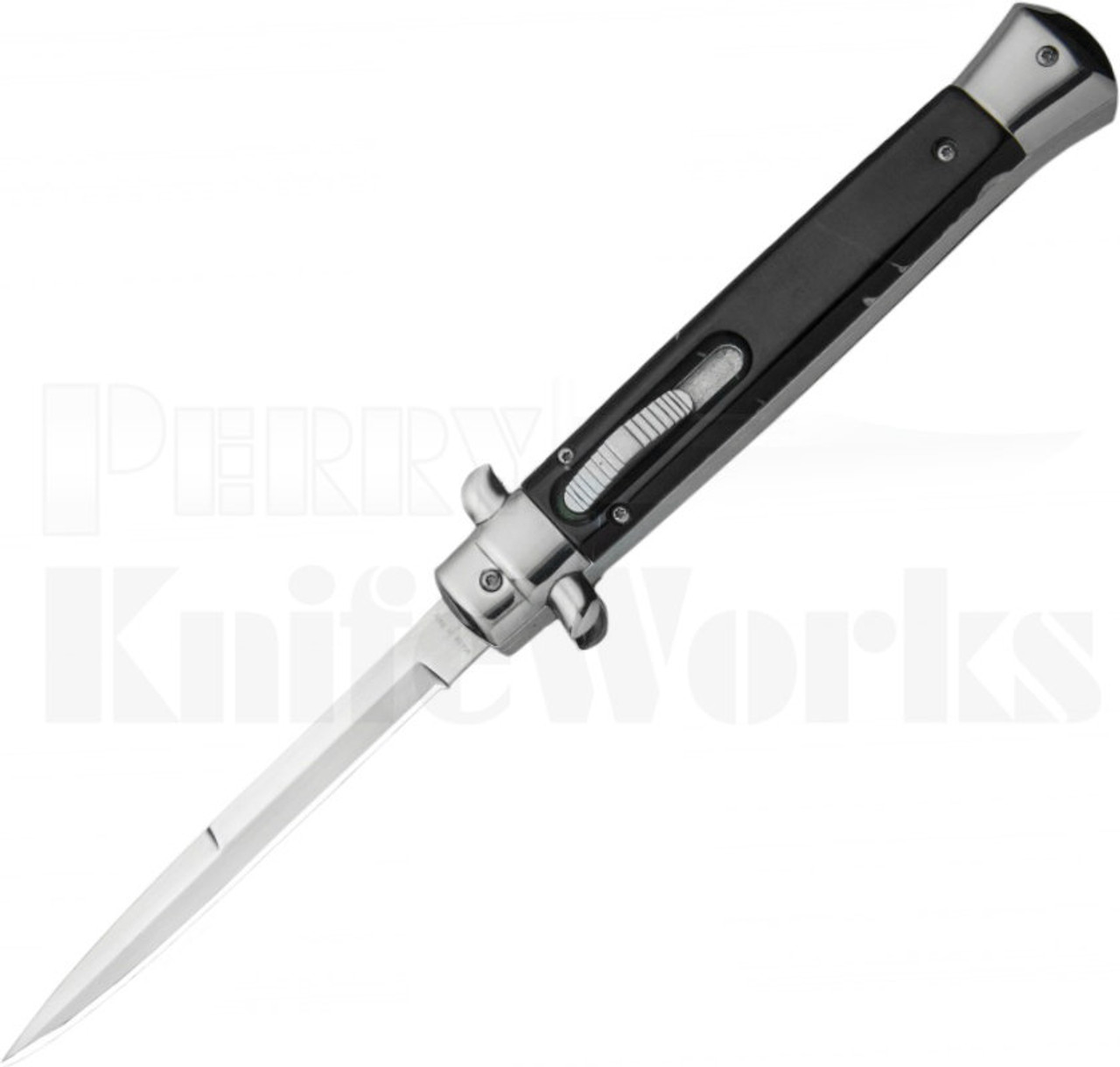 Italian 11" Black Marble Stiletto OTF Automatic Knife