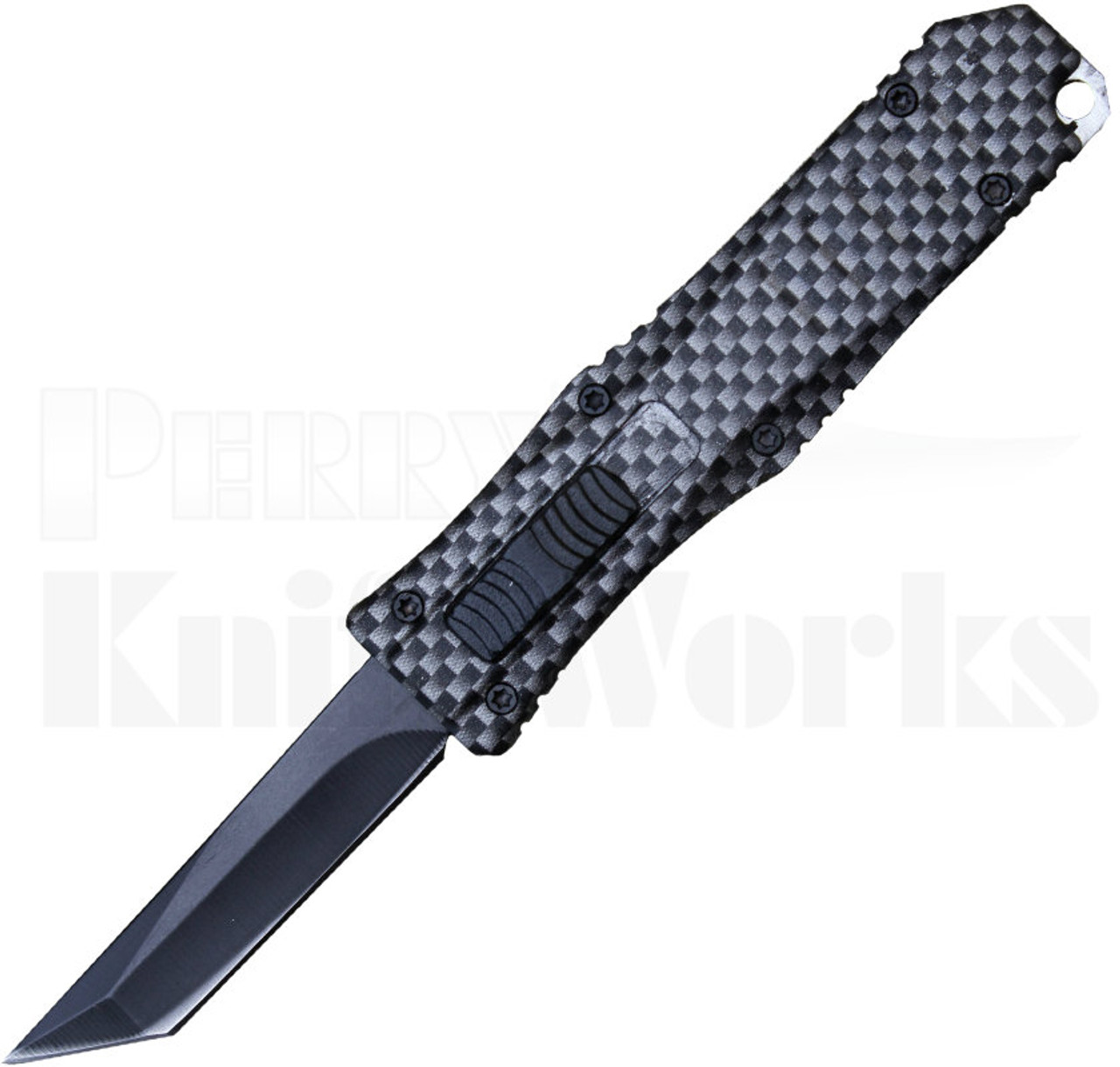 GenPro Mini OTF Automatic Knife Carbon Fiber l Black Tanto Blade