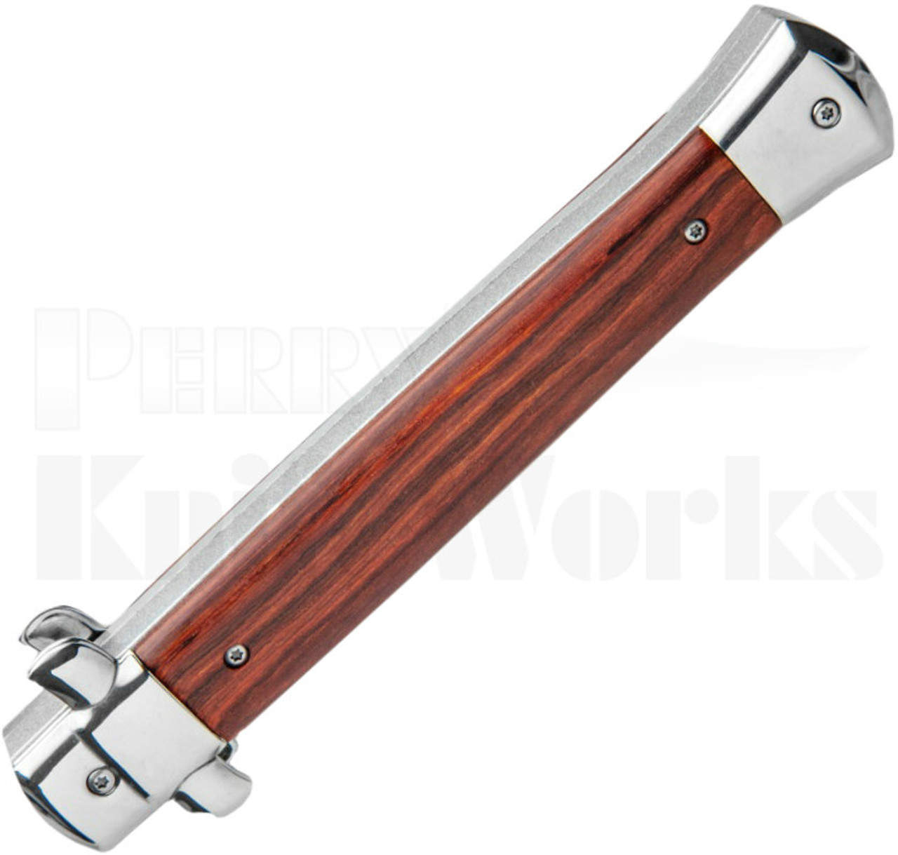 Italian 11" Stiletto OTF Automatic Knife Cocobolo Wood l For Sale