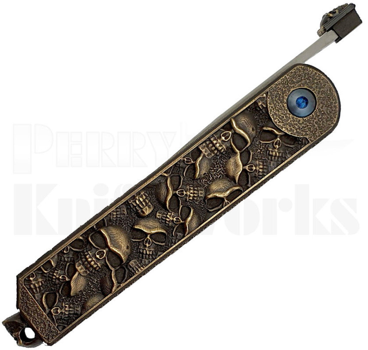 2 Saints El Napo Bronze Friction Folder Skulls l For Sale