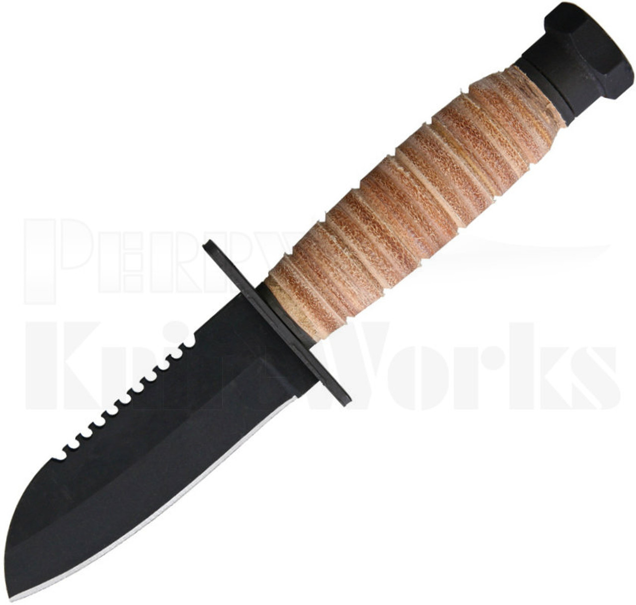 Ontario Journeyman Fixed Blade Knife Stacked Leather 6155