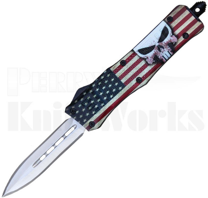 Delta Force Mini OTF Automatic Knife Punisher l Satin Dagger Blade