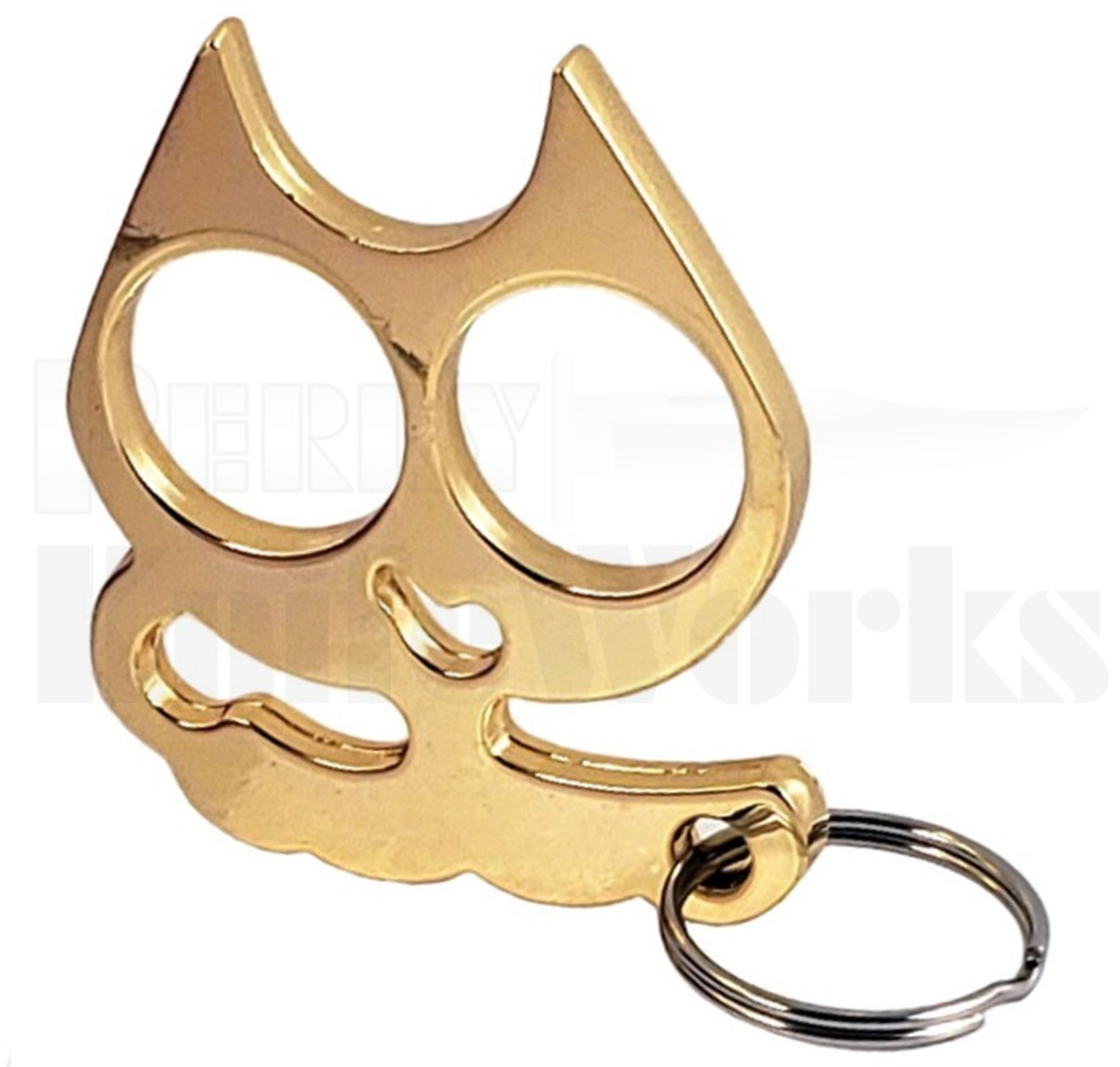 No More Nice Kitty Self Defense Knuckles Brass