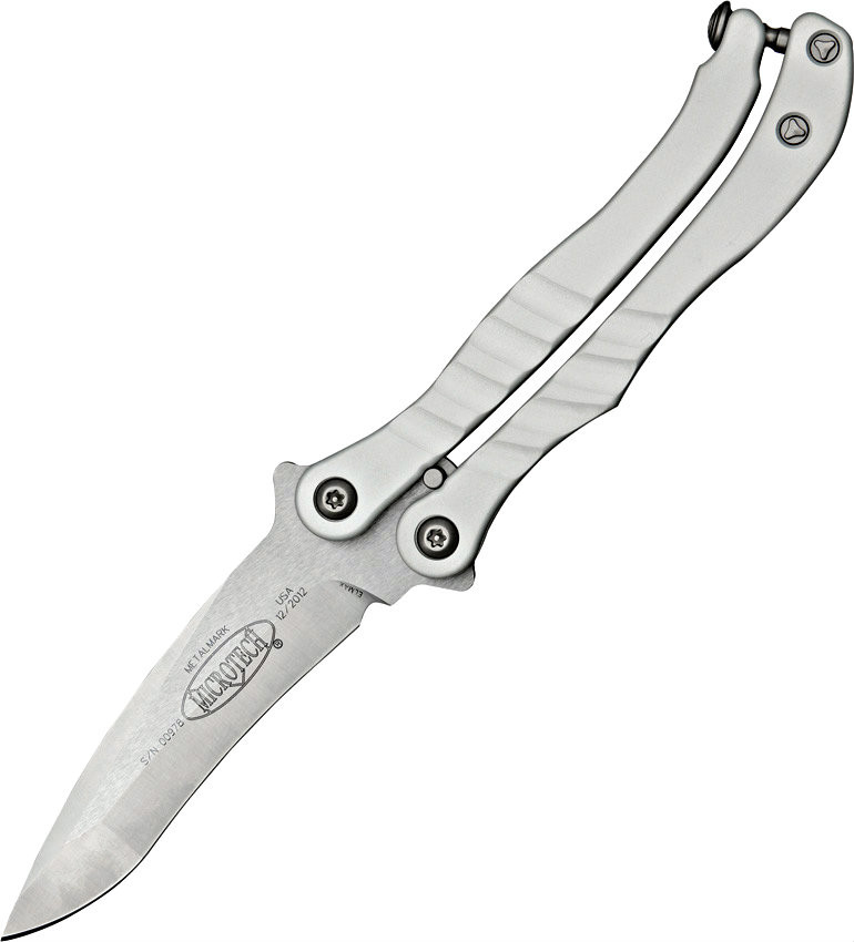 Microtech Metalmark Balisong Butterfly Knife Silver - Perry Knifeworks