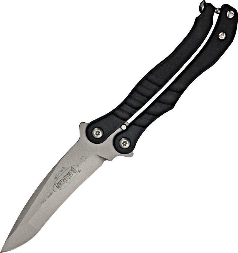 Microtech Metalmark Balisong Butterfly Knife Black (Bead Blast) Perry