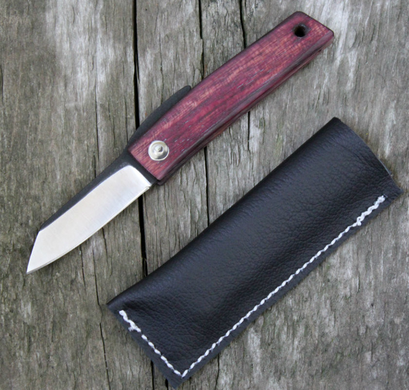 Hiroaki Ohta Knives OFF FK 5 Purple Heart Wood Knife l Perry Knifeworks