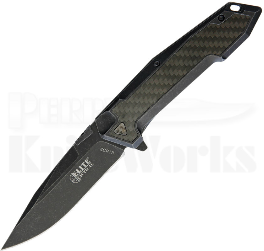 Elite Tactical Framelock Flipper Knife Blackwash 1018DSW l Perry Knife..