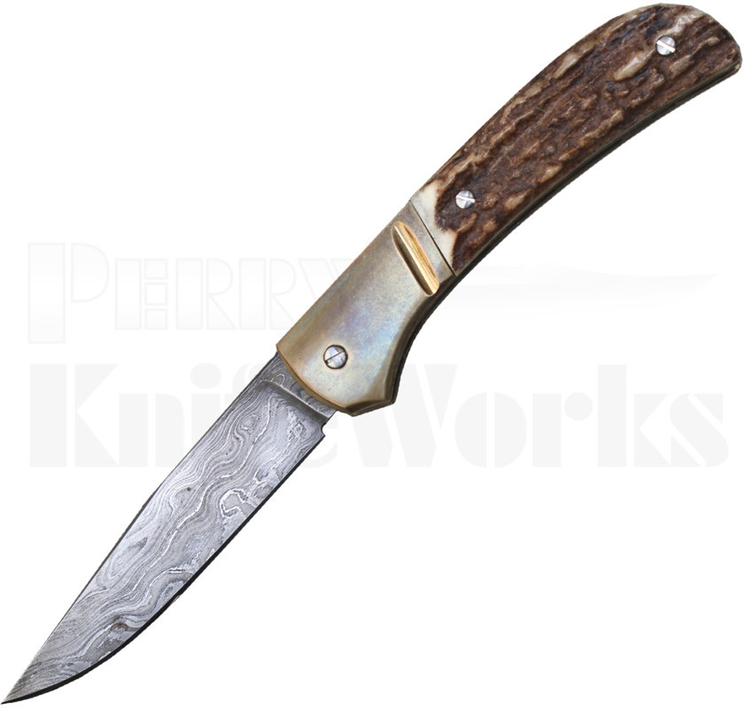Richard Wright Custom Slip Joint Knife Stag l Damascus Blade l Free Ship