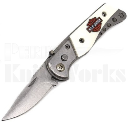 Harley Davidson Automatic Knife White l For Sale