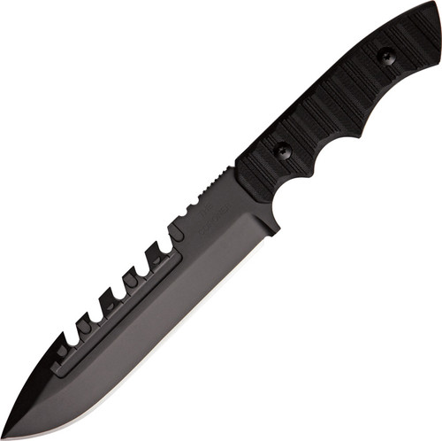 Brous Blades The Coroner Blackout Sawtooth Fixed Blade Knife