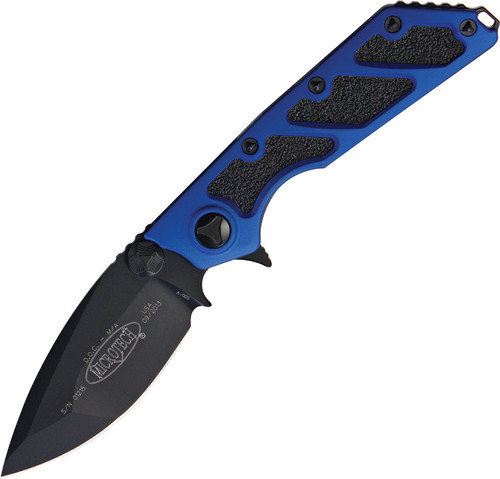 Microtech DOC Marfione/ Strider Blue Tactical Flipper Knife (Black DLC ...