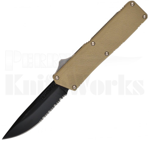 Lightning Tan D/A OTF Automatic Knife 3.25" Black Serrated