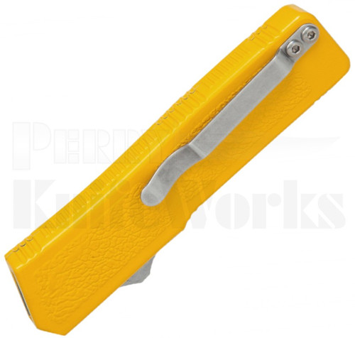 Lightning Yellow D/A OTF Automatic Satin Double Edge Knife l For Sale