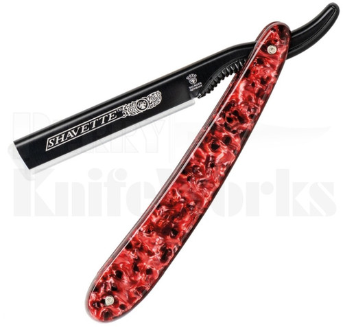 DOVO Shavette Straight Edge Razor Blade Black/Red Acrylic