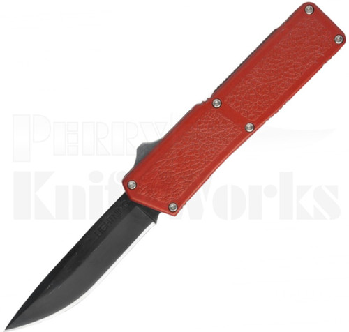 Lightning Red D/A OTF Automatic Knife l Black Drop-Point