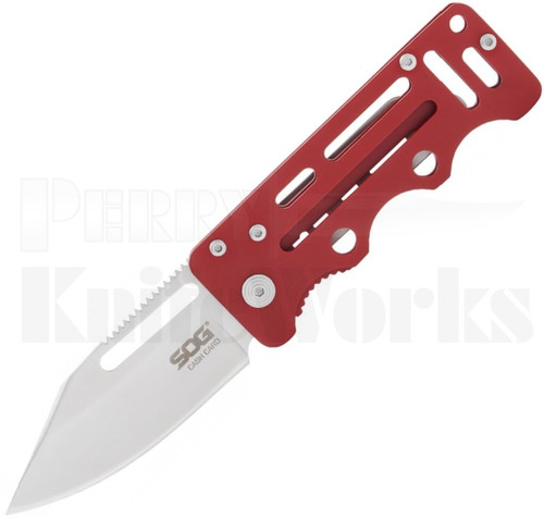 SOG Cash Card Linerlock Wallet Knife Garnet Red