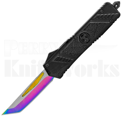 Delta Force Black OTF Automatic Knife Skull Spectrum Tanto l For Sale