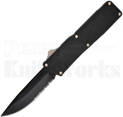 Lightning Black D/A OTF Automatic Knife l Black Blade Serrated l For Sale