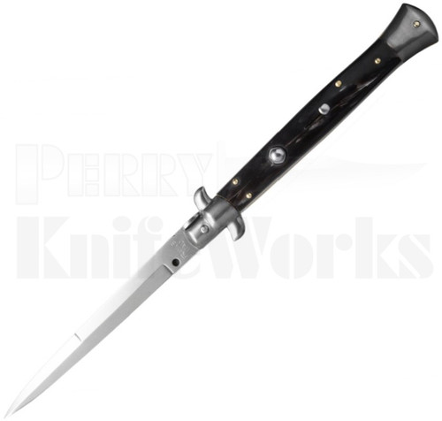 Frank B. 11" Dark Horn Stiletto Automatic Knife l Bayonet Blade l For Sale