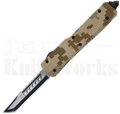Delta Force BA D/A OTF Automatic Knife Tan Camo l Two-Tone Blade l For Sale