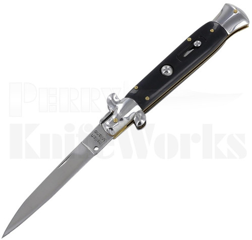 Milano 10" Stiletto Black Automatic Knife l Polish Blade l For Sale